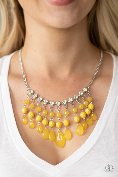 Social Network (Yellow Necklace) by Paparazzi Accessories