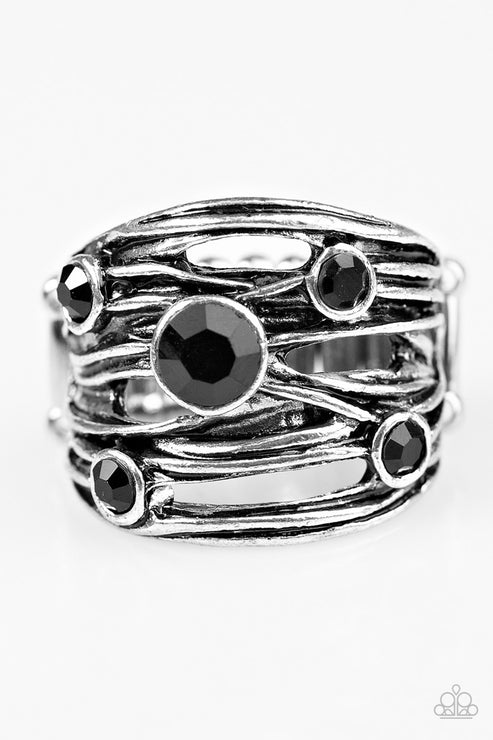 Sparkle Struck (Black Ring) by Paparazzi Accessories