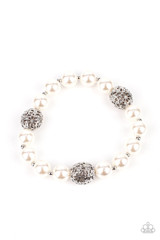 Upscale Whimsy (White Bracelet) by Paparazzi Accessories