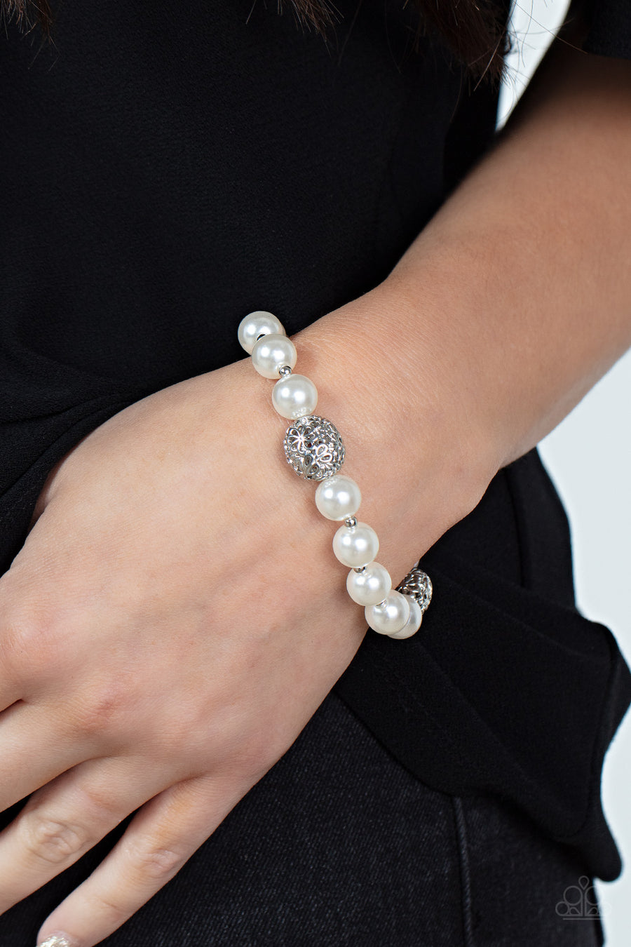 Upscale Whimsy (White Bracelet) by Paparazzi Accessories