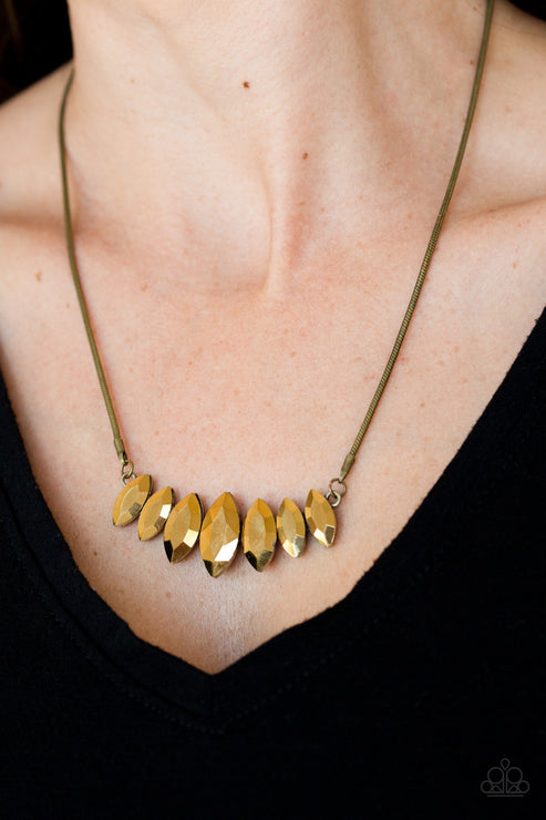 Leading Lady (Brass Necklace) by Paparazzi Accessories