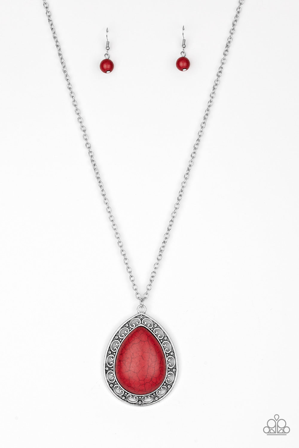 Full Frontier (Red Necklace) by Paparazzi Accessories