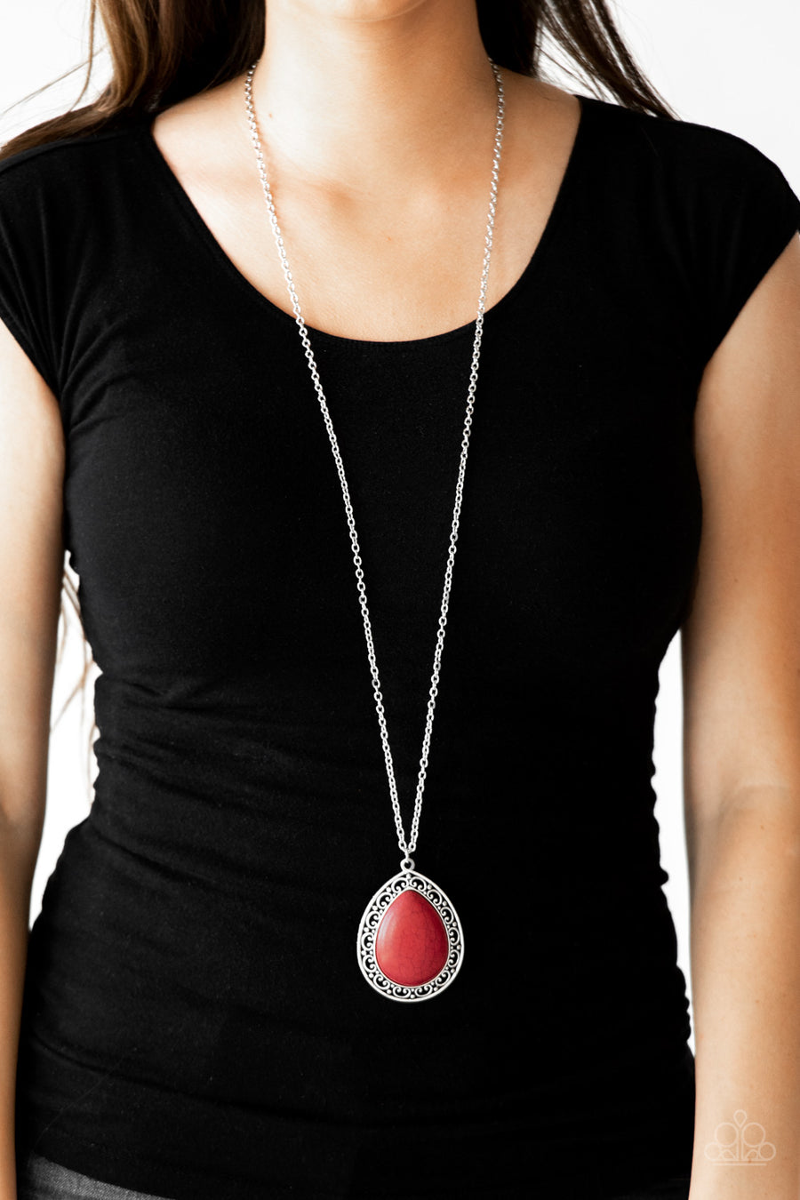 Full Frontier (Red Necklace) by Paparazzi Accessories