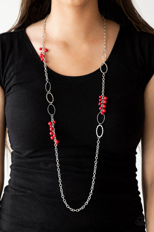 Flirty Foxtrot (Red Necklace) by Paparazzi Accessories