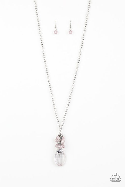 Crystal Cascade (Pink Necklace) by Paparazzi Accessories