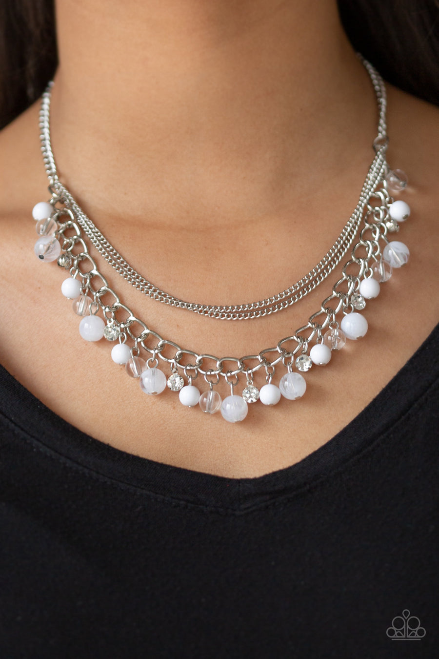 Wait And Sea (White Necklace) by Paparazzi Accessories