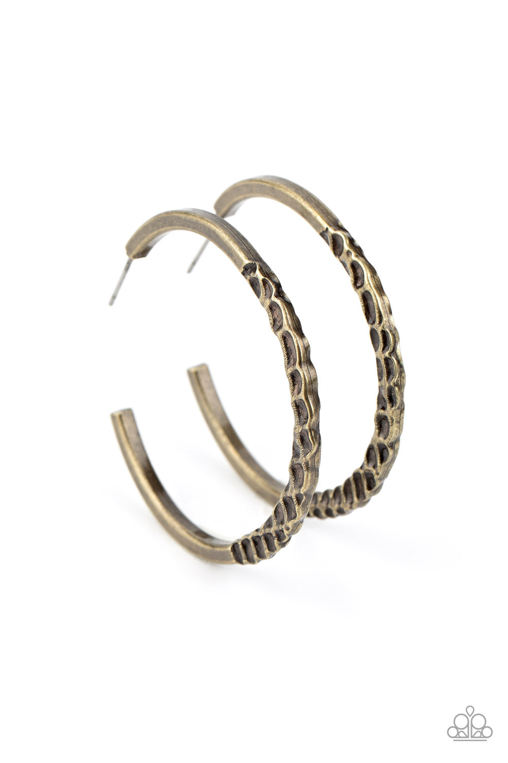 Imprinted Intensity (Brass Earrings) by Paparazzi Accessories