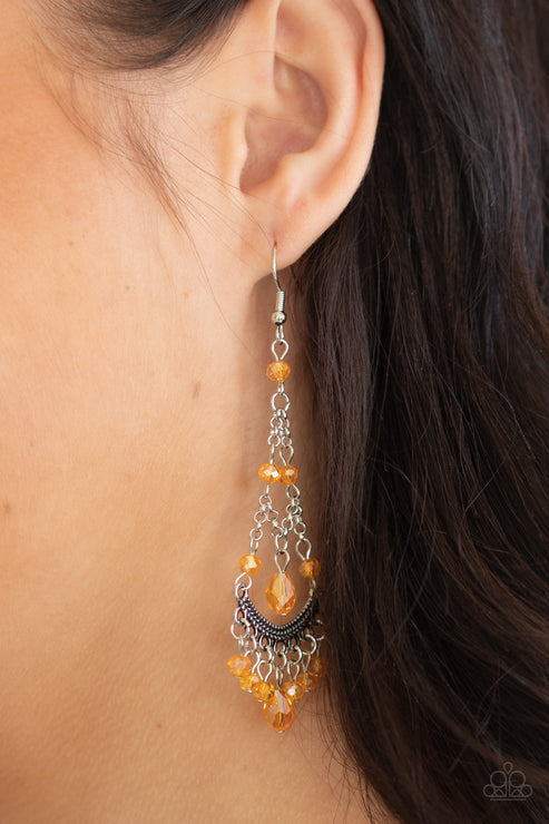 First In Shine (Orange Earrings) by Paparazzi Accessories