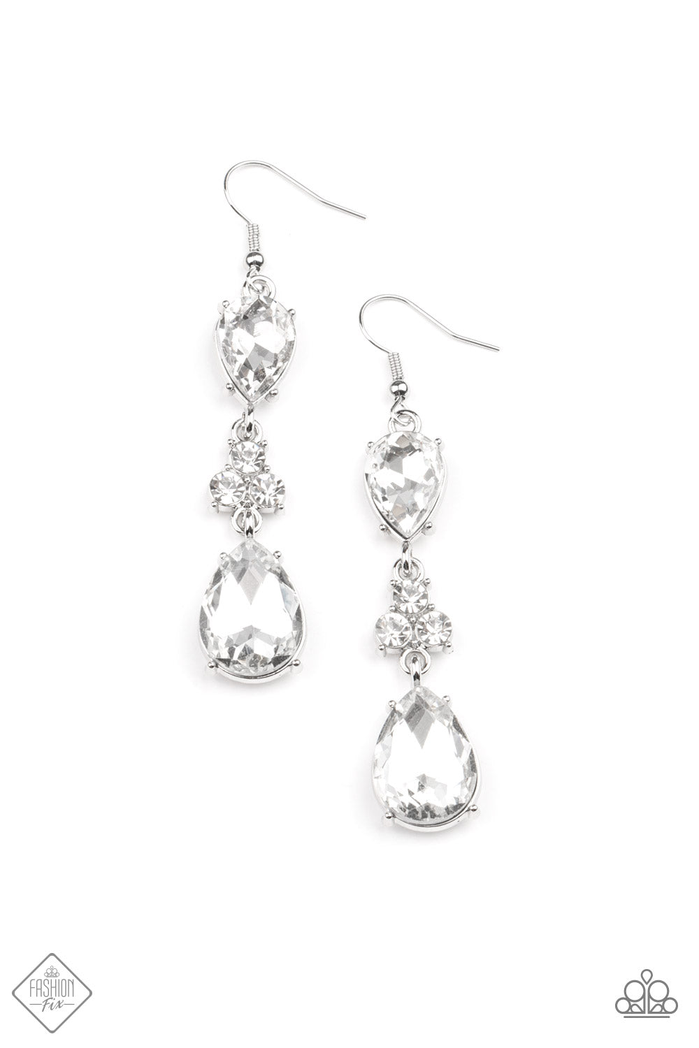 Once Upon A Twinkle (White Earrings) by Paparazzi Accessories