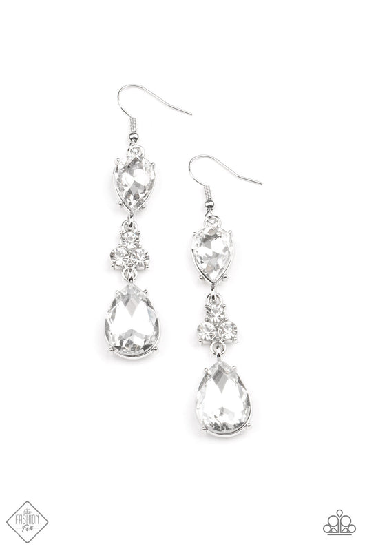 Once Upon A Twinkle (White Earrings) by Paparazzi Accessories