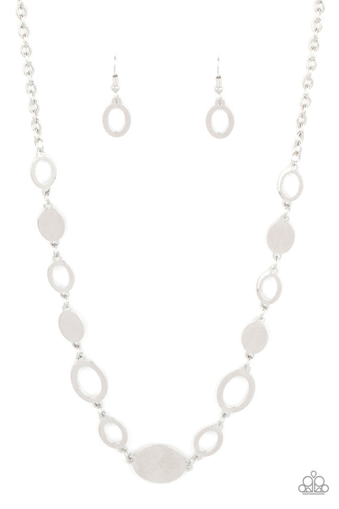 Working Oval-time (Silver Necklace) by Paparazzi Accessories