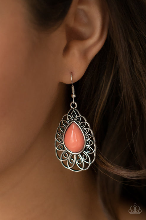 Dream Staycation (Orange Earrings) by Paparazzi Accessories