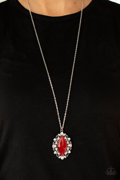 Exquisitely Enchanted (Red Necklace) by Paparazzi Accessories