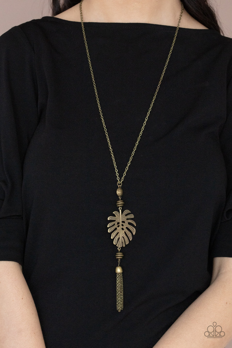 Palm Promenade (Brass Necklace) by Paparazzi Accessories