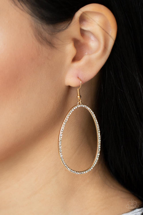 Oval-ruled (Gold Earrings) by Paparazzi Accessories