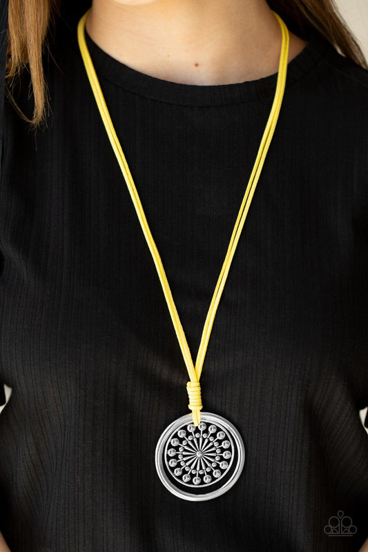 One Mandala Show (Yellow Necklace) by Paparazzi Accessories