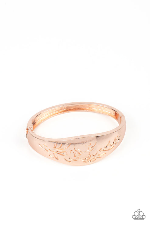 Fond Of Florals (Rose Gold Bracelet) by Paparazzi Accessories