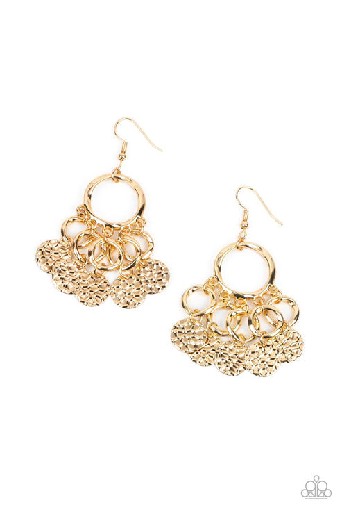 Partners In Chime (Gold Earrings) by Paparazzi Accessories