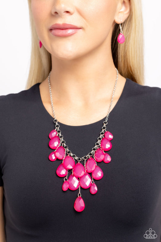 Front Row Flamboyance (Pink Necklace) by Paparazzi Accessories