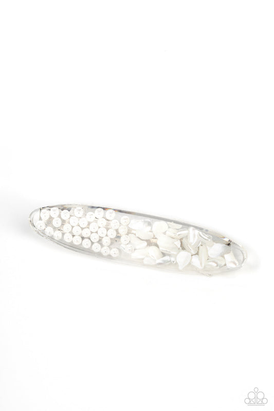 Sea Story (White Hair Clip) by Paparazzi Accessories