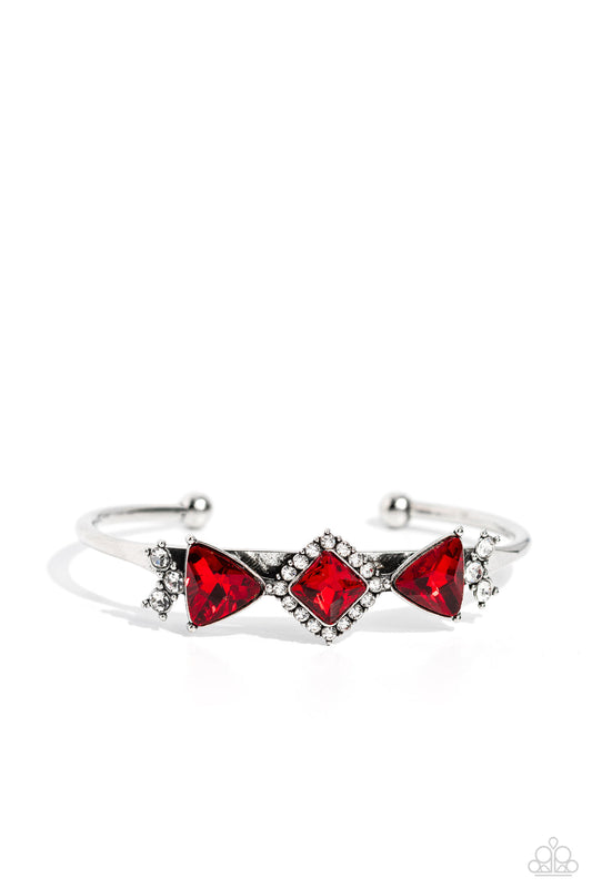 Strategic Sparkle (Red Bracelet) by Paparazzi Accessories