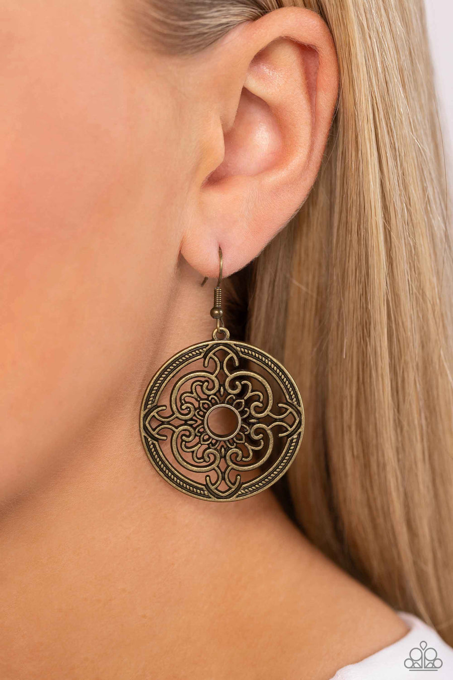 Mandala Meditation (Brass Earrings) by Paparazzi Accessories