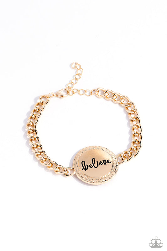 Hope And Faith (Gold Bracelet) by Paparazzi Accessories