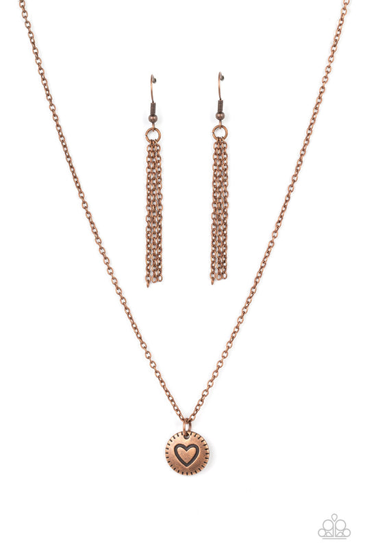 Stamped Sentiment (Copper Necklace) by Paparazzi Accessories