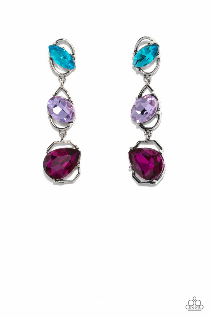 Dimensional Dance (Multicolored Earrings) by Paparazzi Accessories