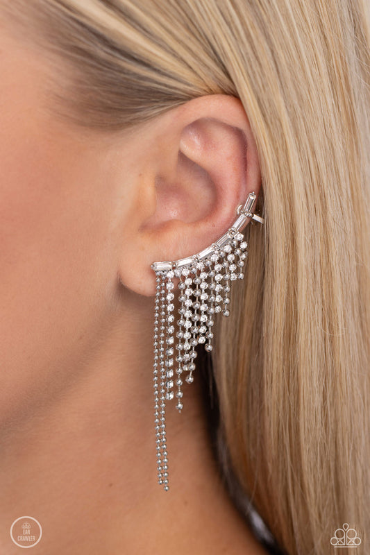 Tapered Tease (White Earrings) by Paparazzi Accessories