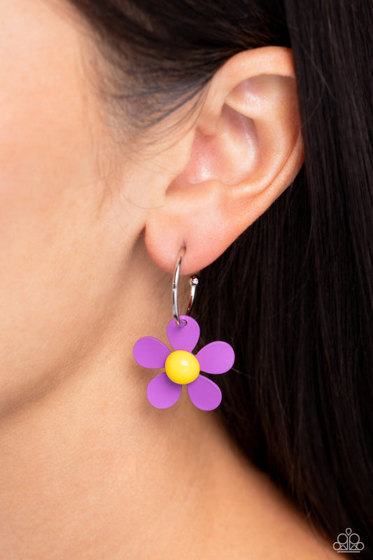 More Flower To You (Purple Earrings) by Paparazzi Accessories