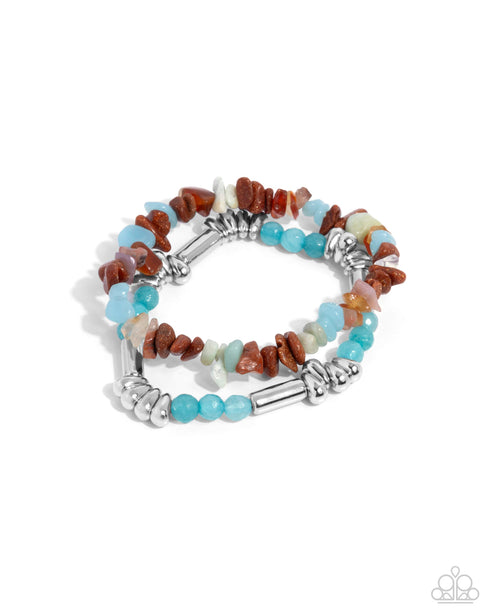 Stony Sequence (Blue Bracelet) by Paparazzi Accessories