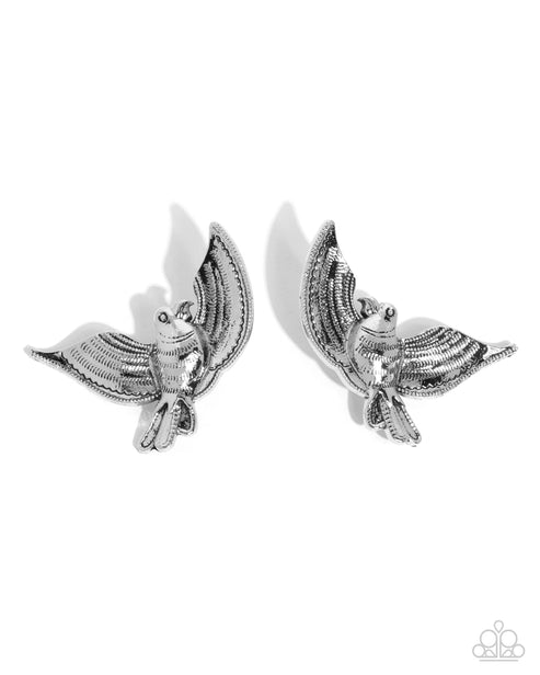 Birds Of Play (Silver Earrings) by Paparazzi Accessories