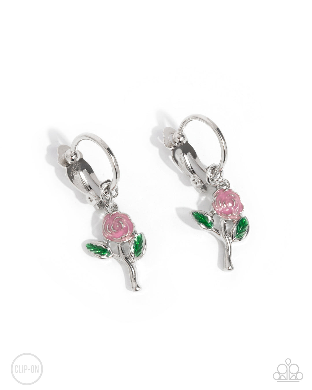 Rose Routine (Pink Clip-On Earrings) by Paparazzi Accessories