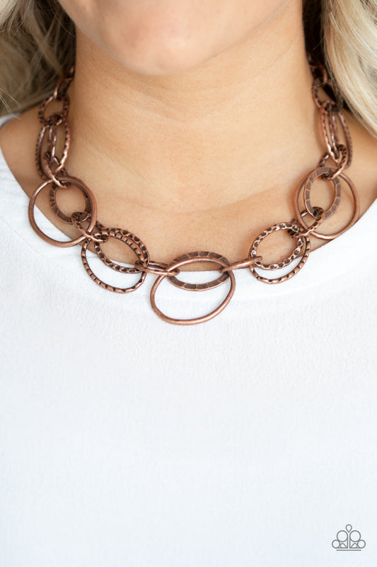 Bend Oval Backwards (Copper Necklace) by Paparazzi Accessories