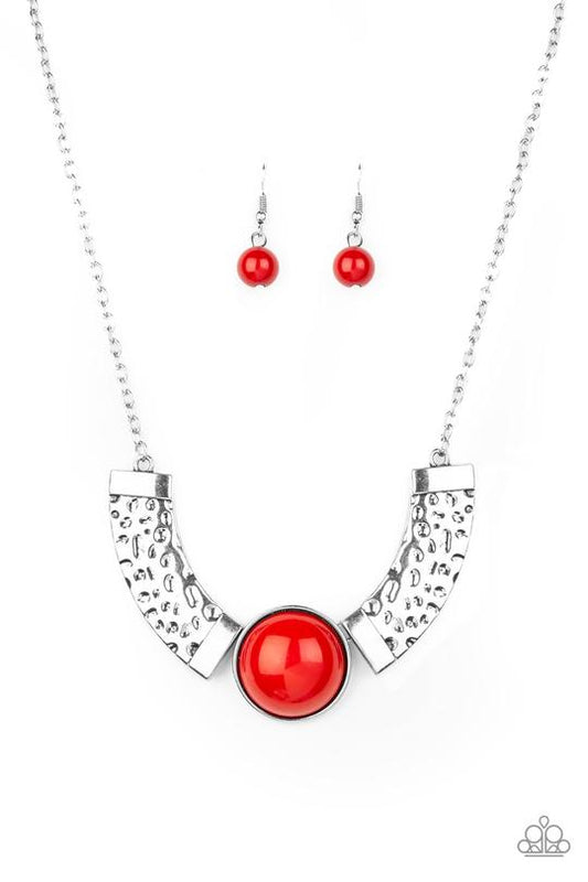 Egyptian Spell (Red Necklace) by Paparazzi Accessories