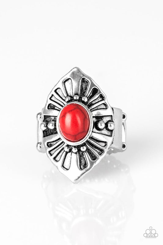 Homestead For The Weekend (Red Ring) by Paparazzi Accessories