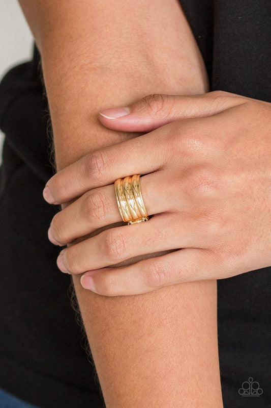 Rough Around The Edges (Gold Ring) by Paparazzi Accessories