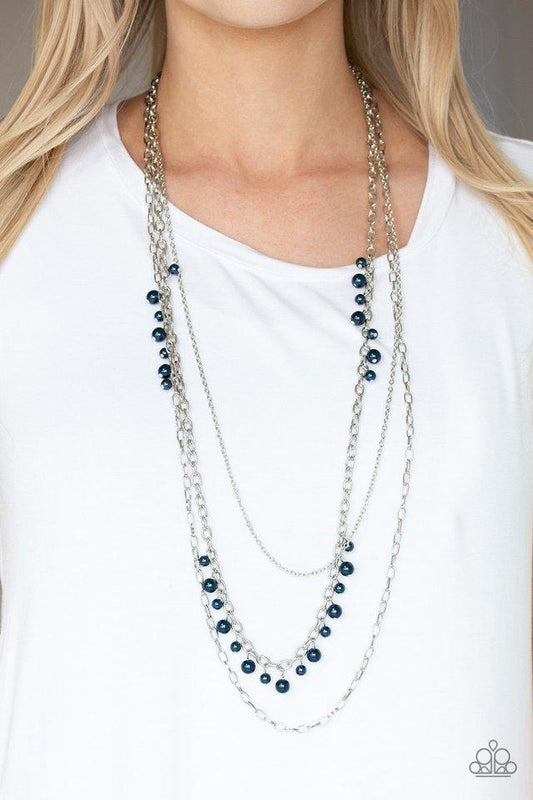 Pearl Pageant (Blue Necklace) by Paparazzi Accessories