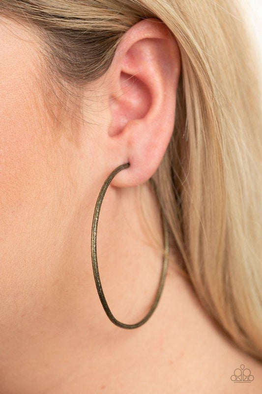 Rustic Roundabout (Brass Earrings) by Paparazzi Accessories