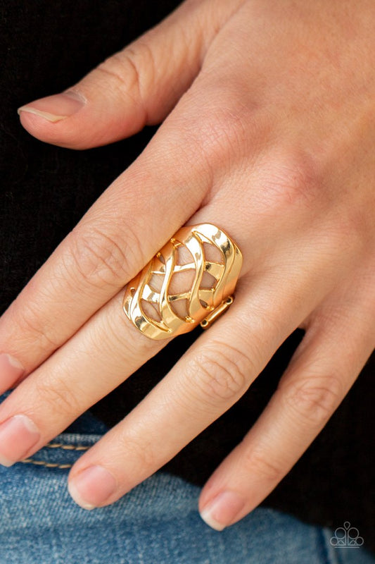 Open Fire (Gold Ring) by Paparazzi Accessories