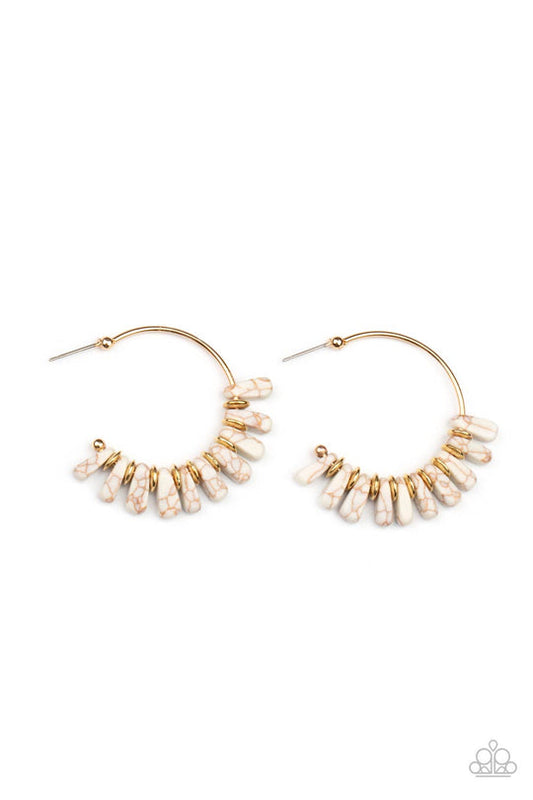Poshly Primitive (White Earrings) by Paparazzi Accessories