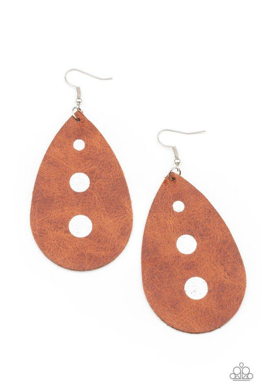Rustic Torrent (Brown Earrings) by Paparazzi Accessories