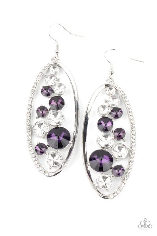 Rock Candy Bubbly (Purple Earrings) by Paparazzi Accessories