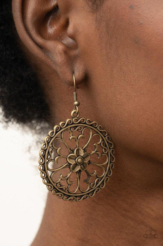 Floral Fortunes (Brass Earrings) by Paparazzi Accessories
