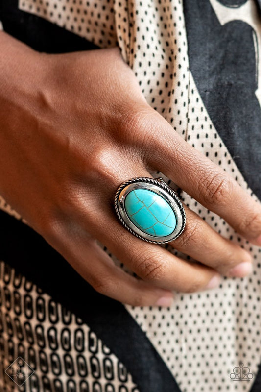 Canyon Sanctuary (Blue Ring) by Paparazzi Accessories