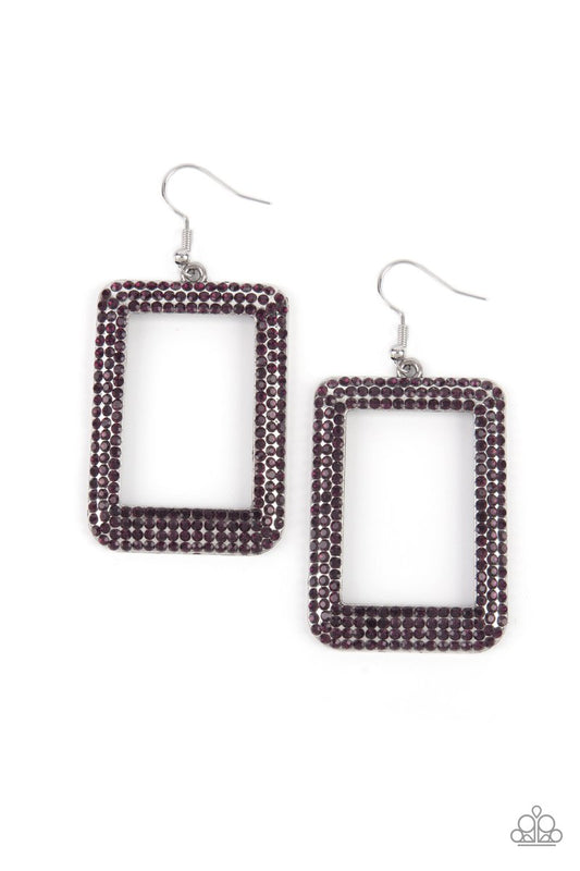 World Frame-ous (Purple Earrings) by Paparazzi Accessories