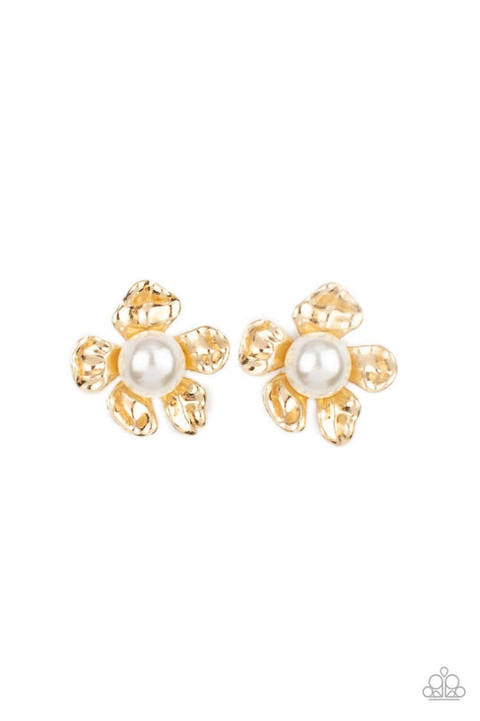 Apple Blossom Pearls (Gold Earrings) by Paparazzi Accessories