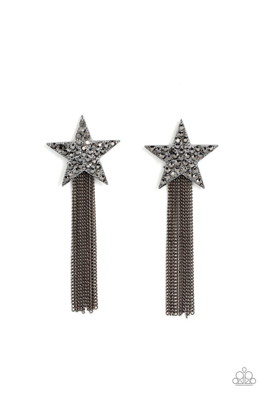 Superstar Solo (Black Earrings) by Paparazzi Accessories