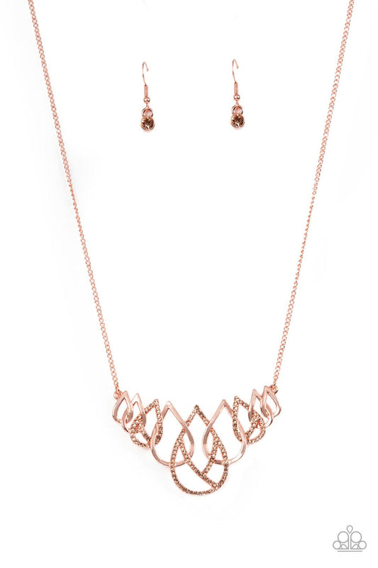 Thunderstruck Teardrops (Copper Necklace) by Paparazzi Accessories
